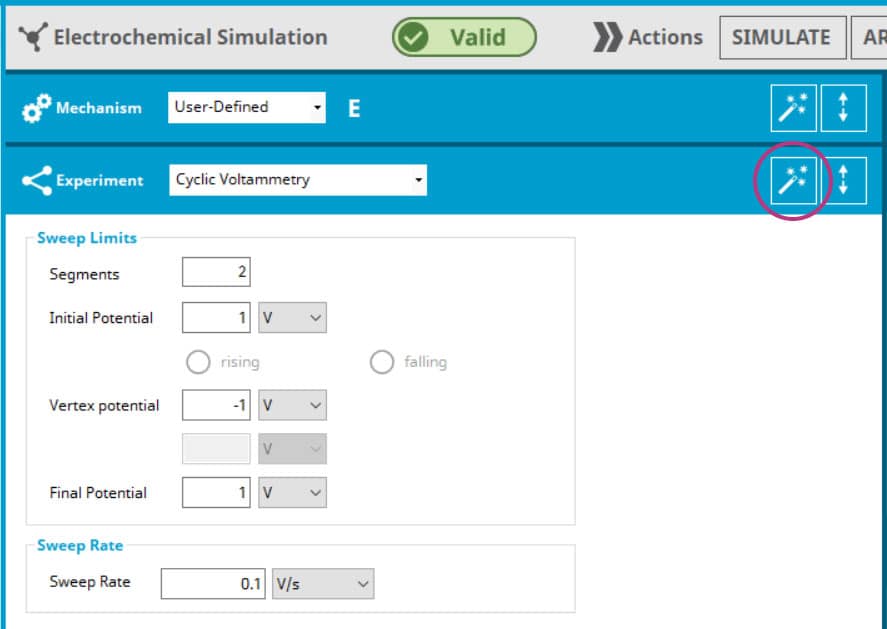 AfterMath Live electrochemical simulation Experiment autofill - getting started