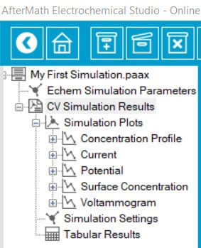 AfterMath Live Electrochemical Simulation Archive Simulation Node Detail - getting started